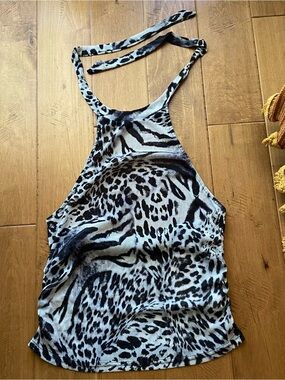New with Tags Animal Print Halter Tank Top